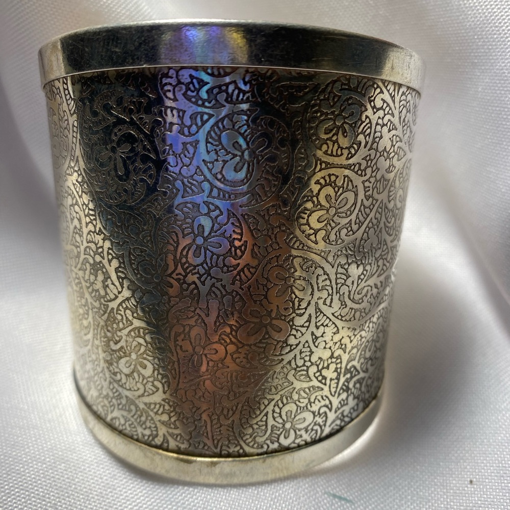 ZAD Silver Tone Wide Cuff Bracelet, Indian Handcrafted, Lead Free, Made in India
